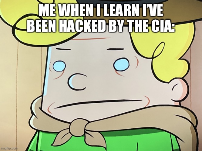New template (harold o_o) | ME WHEN I LEARN I’VE BEEN HACKED BY THE CIA: | image tagged in harold o_o | made w/ Imgflip meme maker