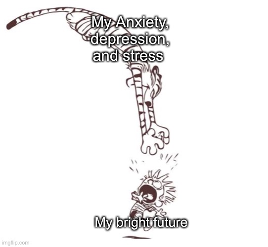 This how it is | My Anxiety, depression, and stress; My bright future | made w/ Imgflip meme maker