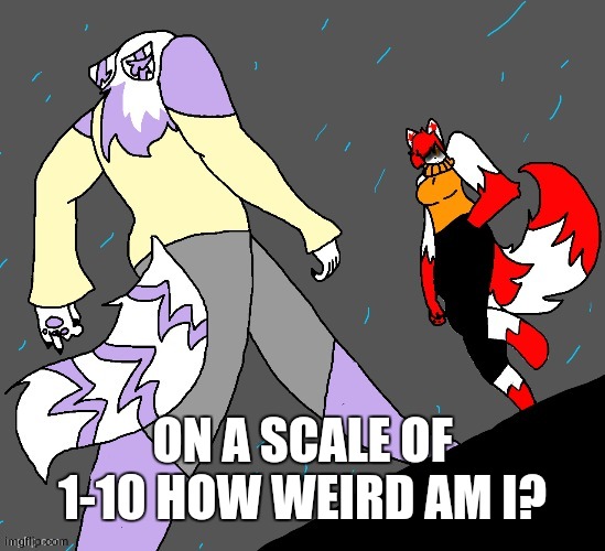 I be curious | ON A SCALE OF 1-10 HOW WEIRD AM I? | image tagged in furry walk | made w/ Imgflip meme maker