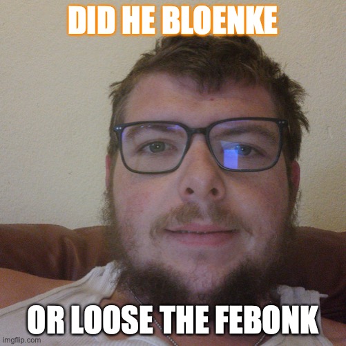 LLoosoer | DID HE BLOENKE; OR LOOSE THE FEBONK | image tagged in looser,mamtimichel,farfield,ruud | made w/ Imgflip meme maker