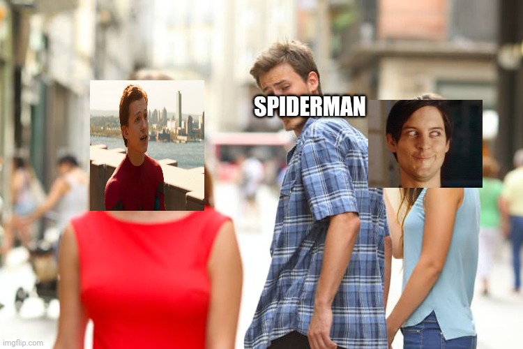 Distracted Boyfriend | SPIDERMAN | image tagged in memes,distracted boyfriend | made w/ Imgflip meme maker