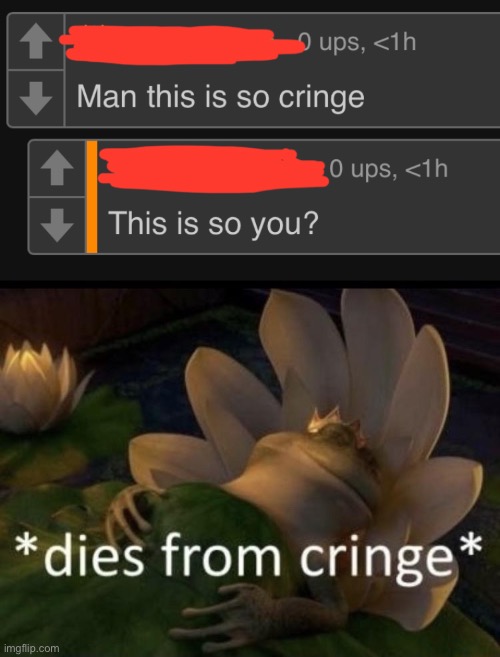 “Oh yOu wErE lOoKinG iN a MiRroR!” | image tagged in dies from cringe | made w/ Imgflip meme maker