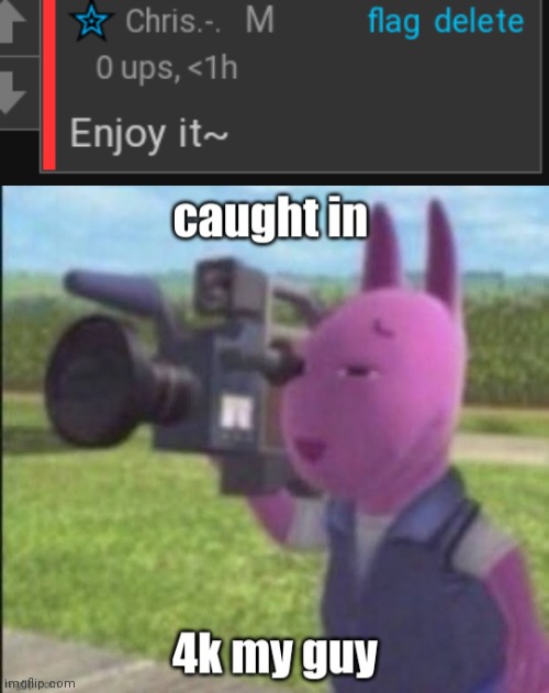 image tagged in purple caught in 4k | made w/ Imgflip meme maker