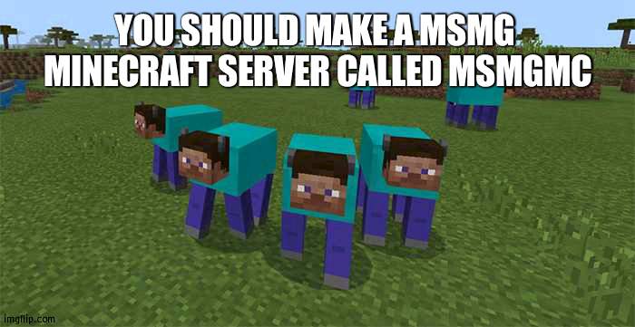 probably dumb but maybe only half dumb | YOU SHOULD MAKE A MSMG  MINECRAFT SERVER CALLED MSMGMC | image tagged in me and the boys | made w/ Imgflip meme maker