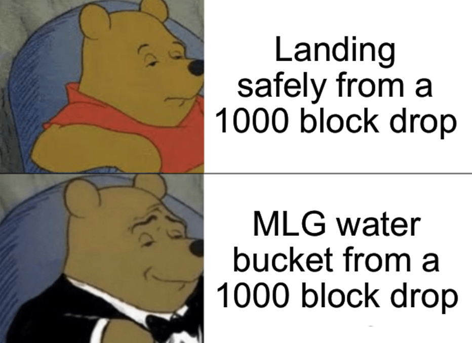 Minecraft 1000 block drop Blank Meme Template