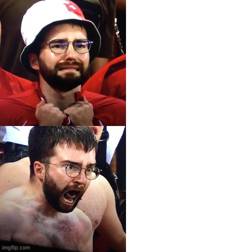 swiss fan after football team comeback | image tagged in football,switzerland,rage,relief,comeback,hulk | made w/ Imgflip meme maker