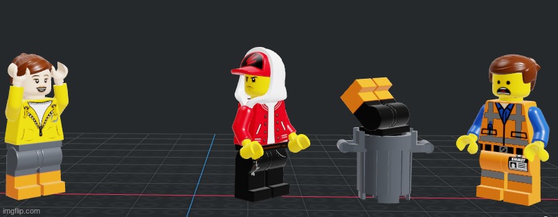 lily yeeted aria in trash but in lego | made w/ Imgflip meme maker