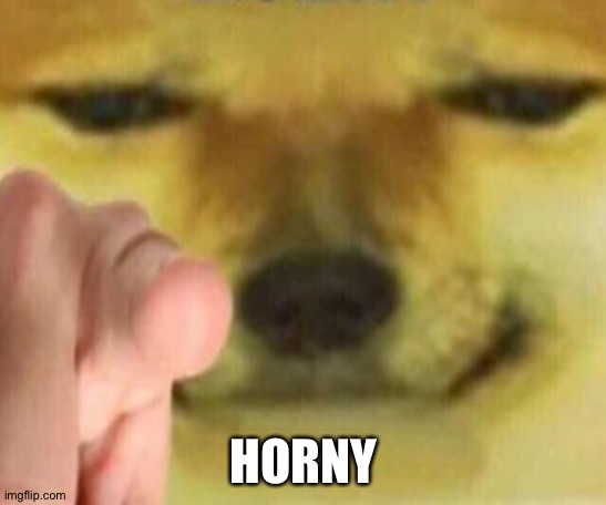 Cheems Pointing At You | HORNY | image tagged in cheems pointing at you | made w/ Imgflip meme maker