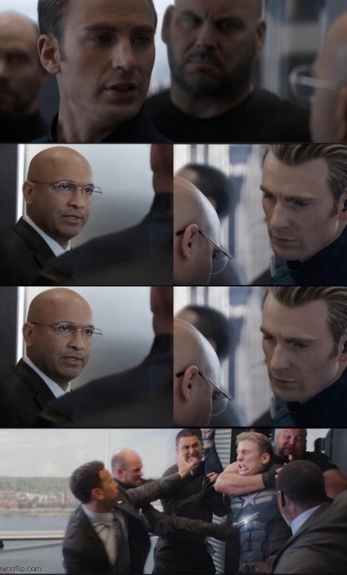 Captain America bad joke 6 panel Blank Meme Template