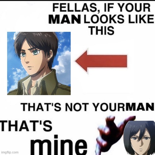That's not your man | image tagged in that's not your man,attack on titan | made w/ Imgflip meme maker