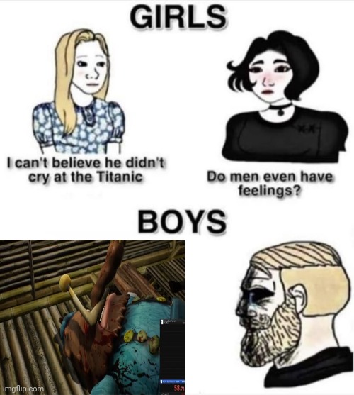 Do men even have feelings | image tagged in do men even have feelings,boys vs girls,girls vs boys | made w/ Imgflip meme maker