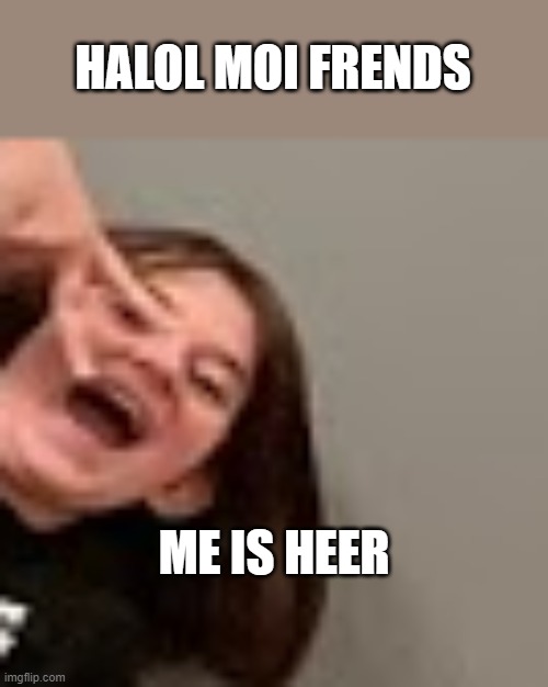 HALOL MOI FRENDS; ME IS HEER | image tagged in memes,funny memes | made w/ Imgflip meme maker