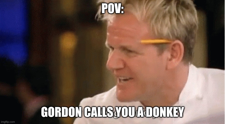 Oh Yes, POVS | POV:; GORDON CALLS YOU A DONKEY | made w/ Imgflip meme maker