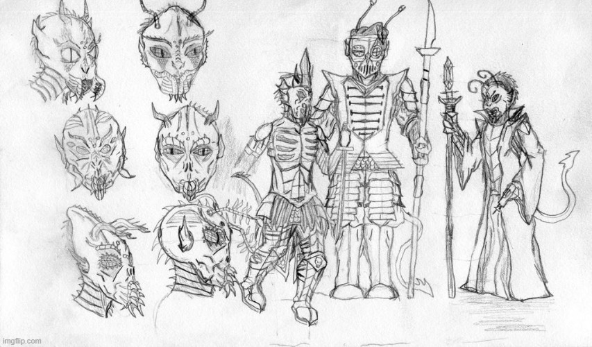 Different variations/species/castes of Termitans (prototype insectoid alien serving as villains for Ace N' Beaky) | image tagged in aliens,insects,anthro,original character,armor,military | made w/ Imgflip meme maker