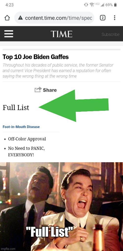 We all know that list is nowhere near full yet. | "Full List" | image tagged in memes,good fellas hilarious | made w/ Imgflip meme maker