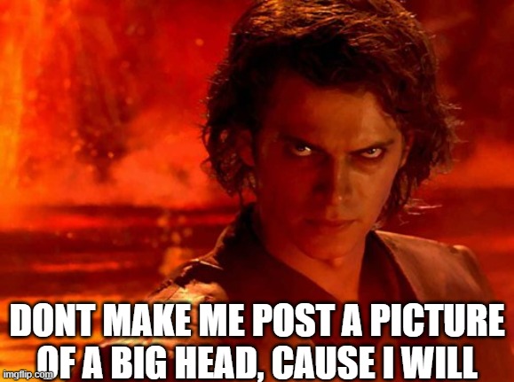 You Underestimate My Power Meme | DONT MAKE ME POST A PICTURE OF A BIG HEAD, CAUSE I WILL | image tagged in memes,you underestimate my power | made w/ Imgflip meme maker