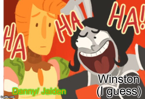 Princess Piano laughing at Sir Carrot | Danny/ Jaiden; Winston (I guess) | image tagged in princess piano laughing at sir carrot | made w/ Imgflip meme maker