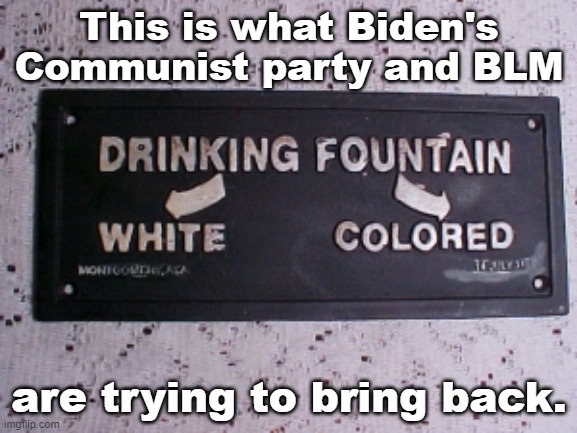 Separate But Equal - Part II | This is what Biden's Communist party and BLM; are trying to bring back. | image tagged in blm,separate,equal,communist | made w/ Imgflip meme maker