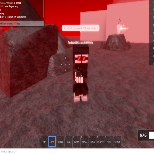 oh no | image tagged in roblox,madness combat,hank j wimbleton,im about to commit a war crime | made w/ Imgflip meme maker