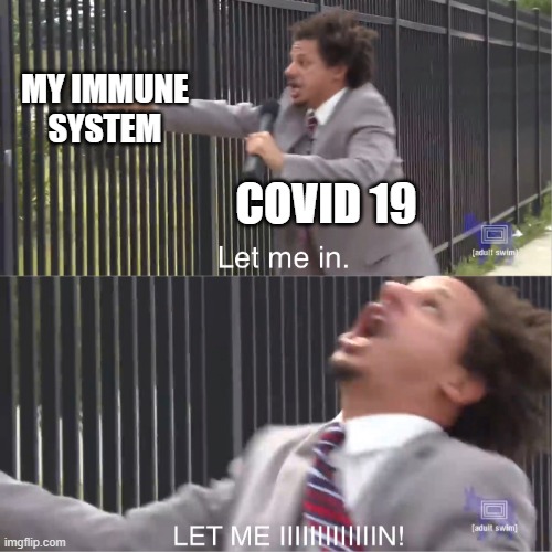 answer=NOOOOOOOOOOOOOOOOOOOOOOOOO | MY IMMUNE SYSTEM; COVID 19 | image tagged in let me in | made w/ Imgflip meme maker