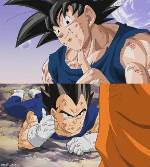 image tagged in goku and vegeta thumbs up | made w/ Imgflip meme maker