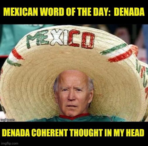 MEXICAN WORD OF THE DAY:  DENADA DENADA COHERENT THOUGHT IN MY HEAD | made w/ Imgflip meme maker