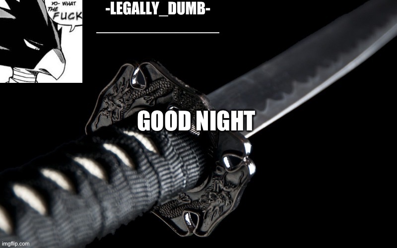 Legally_dumb’s template | GOOD NIGHT | image tagged in legally_dumb s template | made w/ Imgflip meme maker
