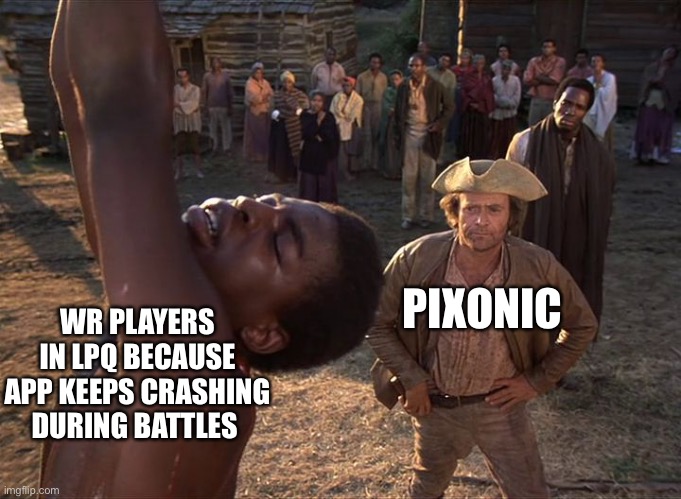 Kunta Christian | WR PLAYERS IN LPQ BECAUSE APP KEEPS CRASHING DURING BATTLES; PIXONIC | image tagged in kunta christian | made w/ Imgflip meme maker