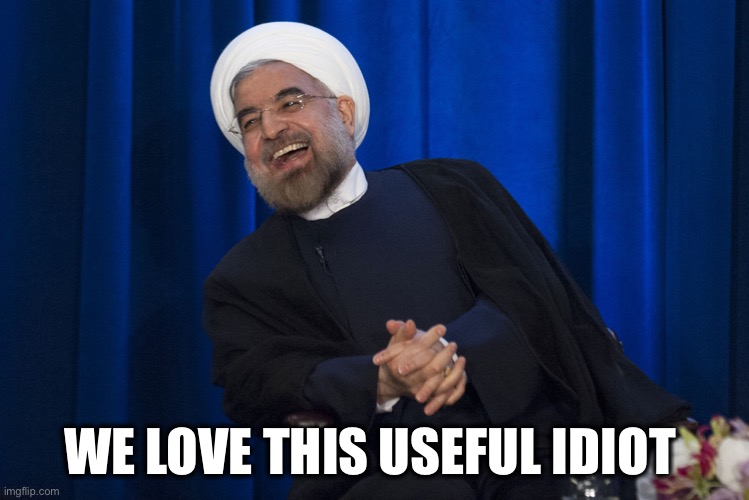 Iran Laughing | WE LOVE THIS USEFUL IDIOT | image tagged in iran laughing | made w/ Imgflip meme maker