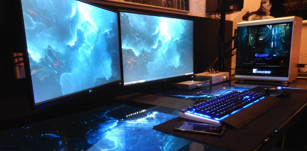 Gaming setup | image tagged in gaming setup | made w/ Imgflip meme maker