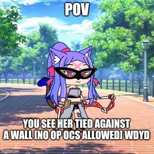 Will you help her or will you hurt her | POV; YOU SEE HER TIED AGAINST A WALL [NO OP OCS ALLOWED] WDYD | made w/ Imgflip meme maker