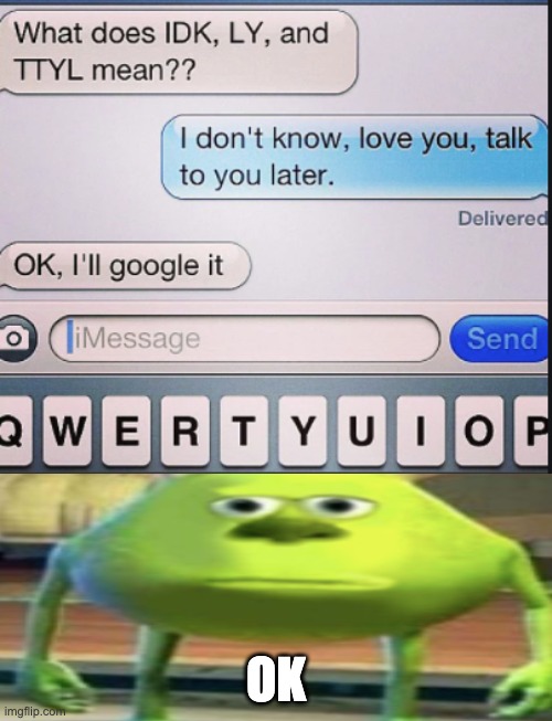 i will google it | OK | image tagged in funny texts | made w/ Imgflip meme maker