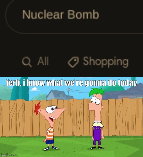 WHY IS IT IN SHOPPING? | image tagged in ferb i know what we re gonna do today,fun,memes,barney will eat all of your delectable biscuits,phineas and ferb,funny | made w/ Imgflip meme maker