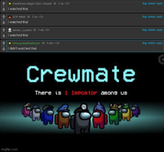 image tagged in there is 1 imposter among us | made w/ Imgflip meme maker