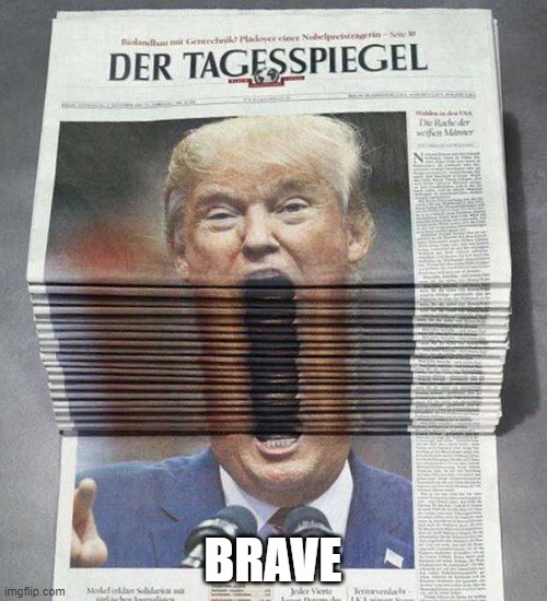 Big mouth trump | BRAVE | image tagged in big mouth trump | made w/ Imgflip meme maker