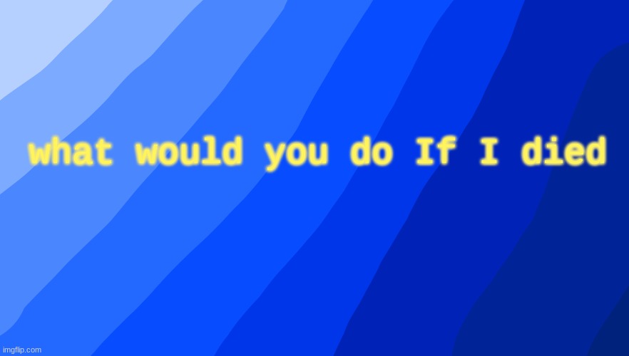 what would you do If I died | made w/ Imgflip meme maker