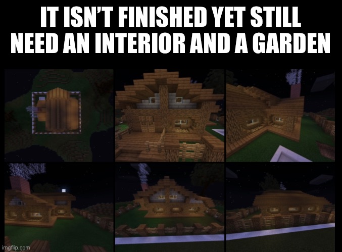 I had limited space on the server I built it on (mineplex bedrock) I also play on Nintendo switch cause I don’t have a computer | IT ISN’T FINISHED YET STILL NEED AN INTERIOR AND A GARDEN | image tagged in minecraft,house,cool,upvote | made w/ Imgflip meme maker