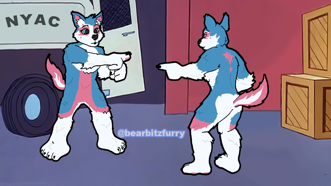 High Quality furry pointing at furry Blank Meme Template