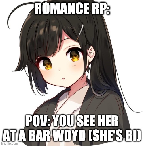 RP | ROMANCE RP:; POV: YOU SEE HER AT A BAR WDYD (SHE'S BI) | made w/ Imgflip meme maker
