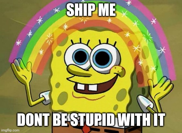 Or dont | SHIP ME; DONT BE STUPID WITH IT | image tagged in memes,imagination spongebob | made w/ Imgflip meme maker
