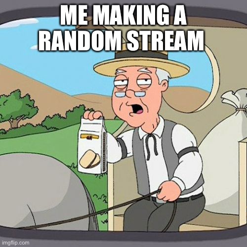 Pepperidge Farm Remembers Meme | ME MAKING A RANDOM STREAM | image tagged in memes,pepperidge farm remembers | made w/ Imgflip meme maker