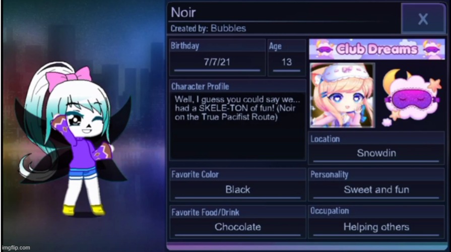 Noir (DreamTale OC) | made w/ Imgflip meme maker