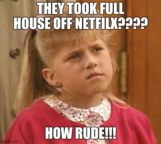 Full House | THEY TOOK FULL HOUSE OFF NETFILX???? HOW RUDE!!! | image tagged in full house | made w/ Imgflip meme maker