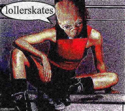 Demon Trump lollerskates deep-fried 2 | image tagged in demon trump lollerskates deep-fried 2 | made w/ Imgflip meme maker