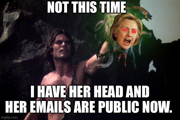 Medusa | NOT THIS TIME I HAVE HER HEAD AND HER EMAILS ARE PUBLIC NOW. | image tagged in medusa | made w/ Imgflip meme maker