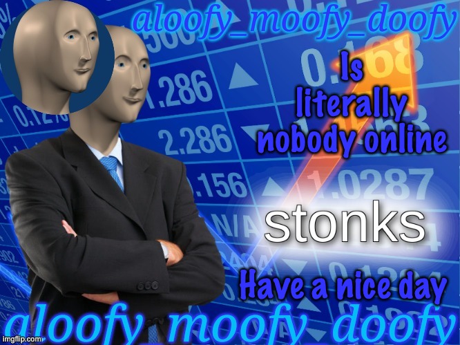 aloofy_moofy_doofy's announcement template (edited a bit) | Is literally nobody online | image tagged in aloofy_moofy_doofy's announcement template edited a bit | made w/ Imgflip meme maker