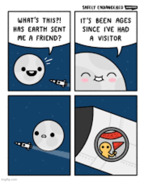 lonely moon | image tagged in moon,comics | made w/ Imgflip meme maker