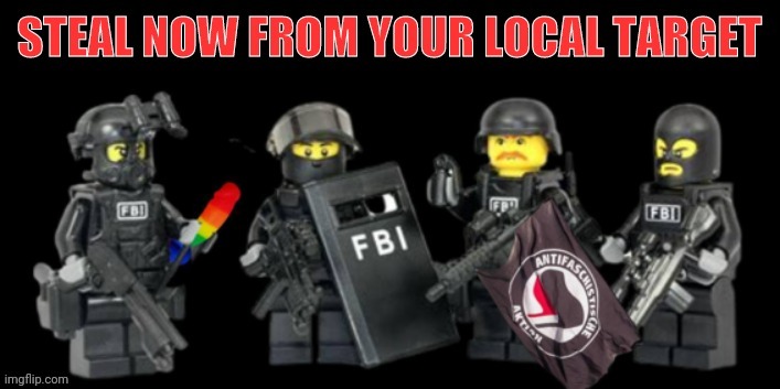 LEGO F.B.I ANTIFA | image tagged in lego,fbi,antifa | made w/ Imgflip meme maker