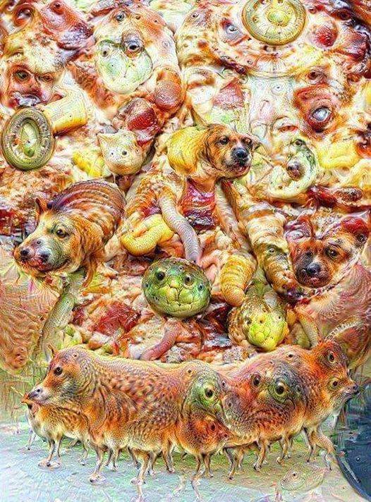 Pizza on mushrooms Blank Meme Template
