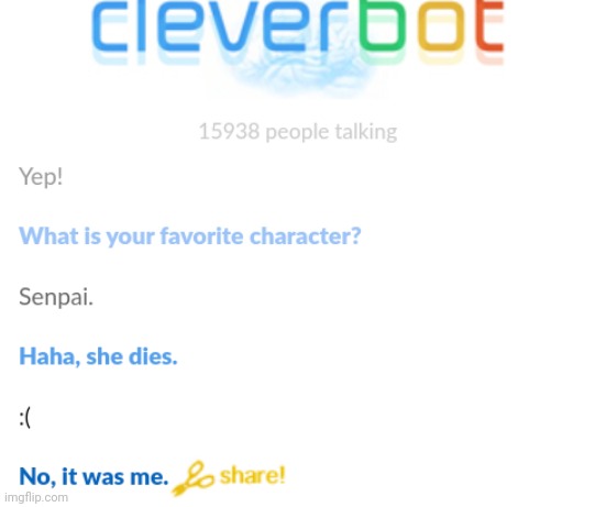 CleverBot spoiled the game :( | made w/ Imgflip meme maker